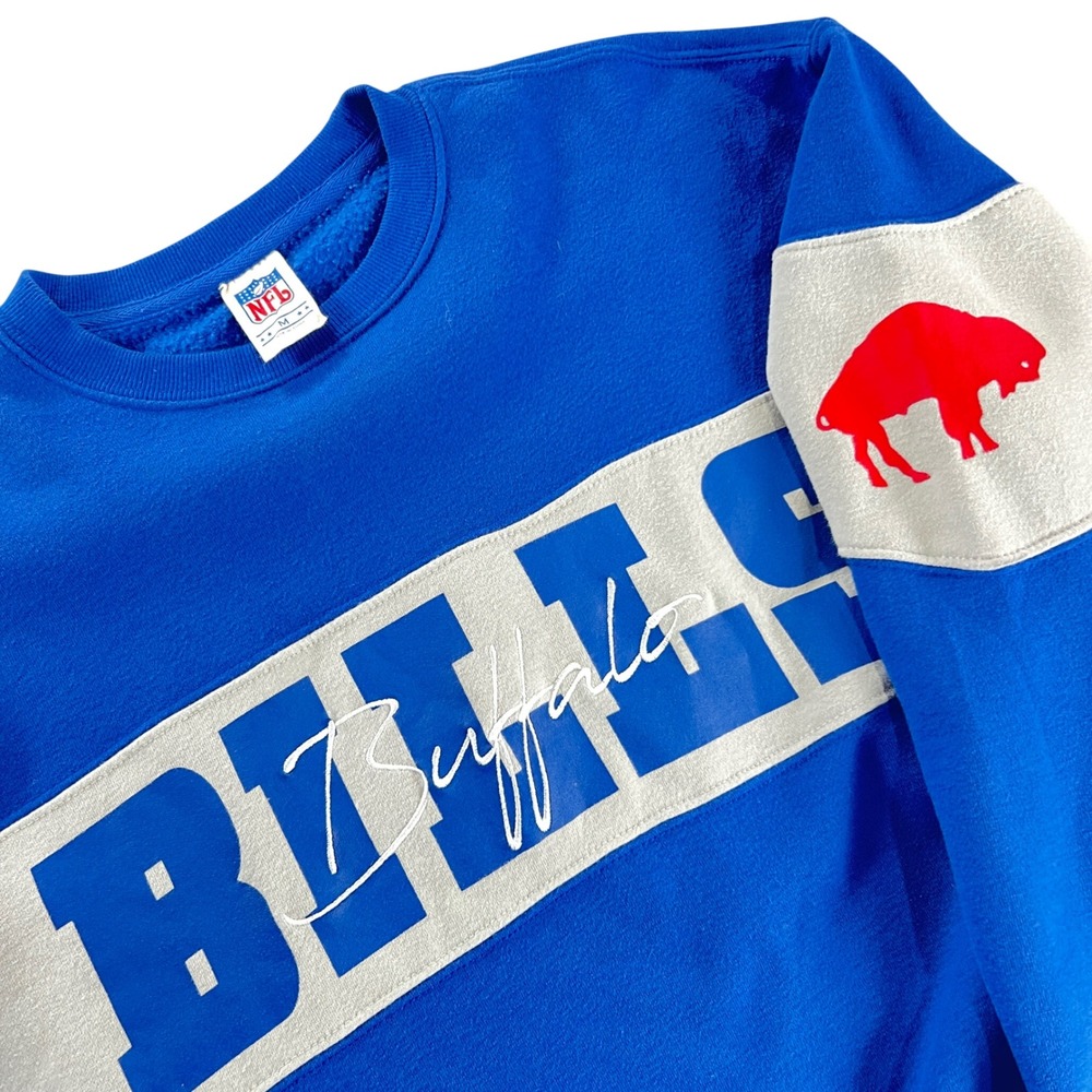 NFL Buffalo Bills Sweatshirt Mens Medium Vintage Style Colorblock Crewneck